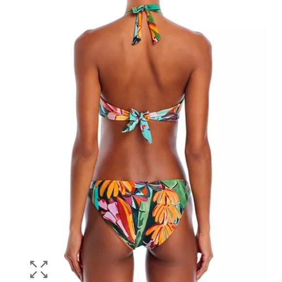 FARM Rio Banana Foliage Bandeau Bikini Top & Bottom M - Picture 2 of 9